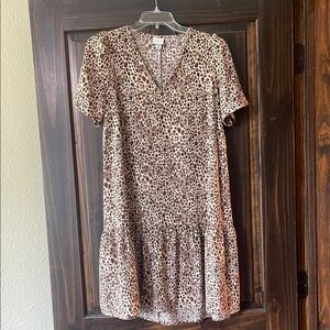 a new day Size XS Leopard Print V-Neck Dress